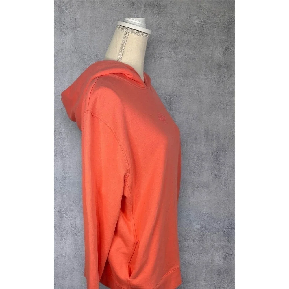 Sandro Paris Coral Pink Embossed Logo Hoodie Sweatshirt Size Extra Large - Picture 3 of 15